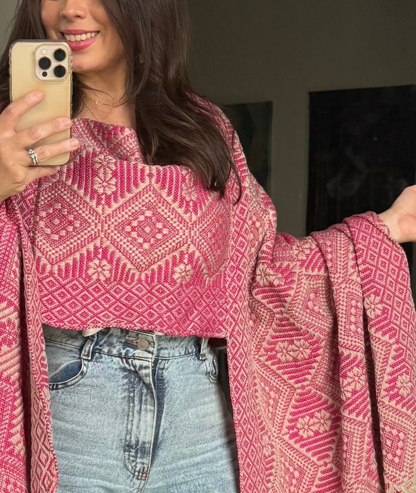 Rebozo with Chest Panel – Artisan-Made Traditional Shawl – Unique Design