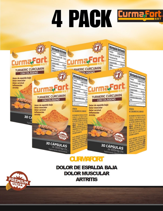 CurmaFort NAT – Turmeric Curcumin with Collagen | 4 pack | 120 Capsules