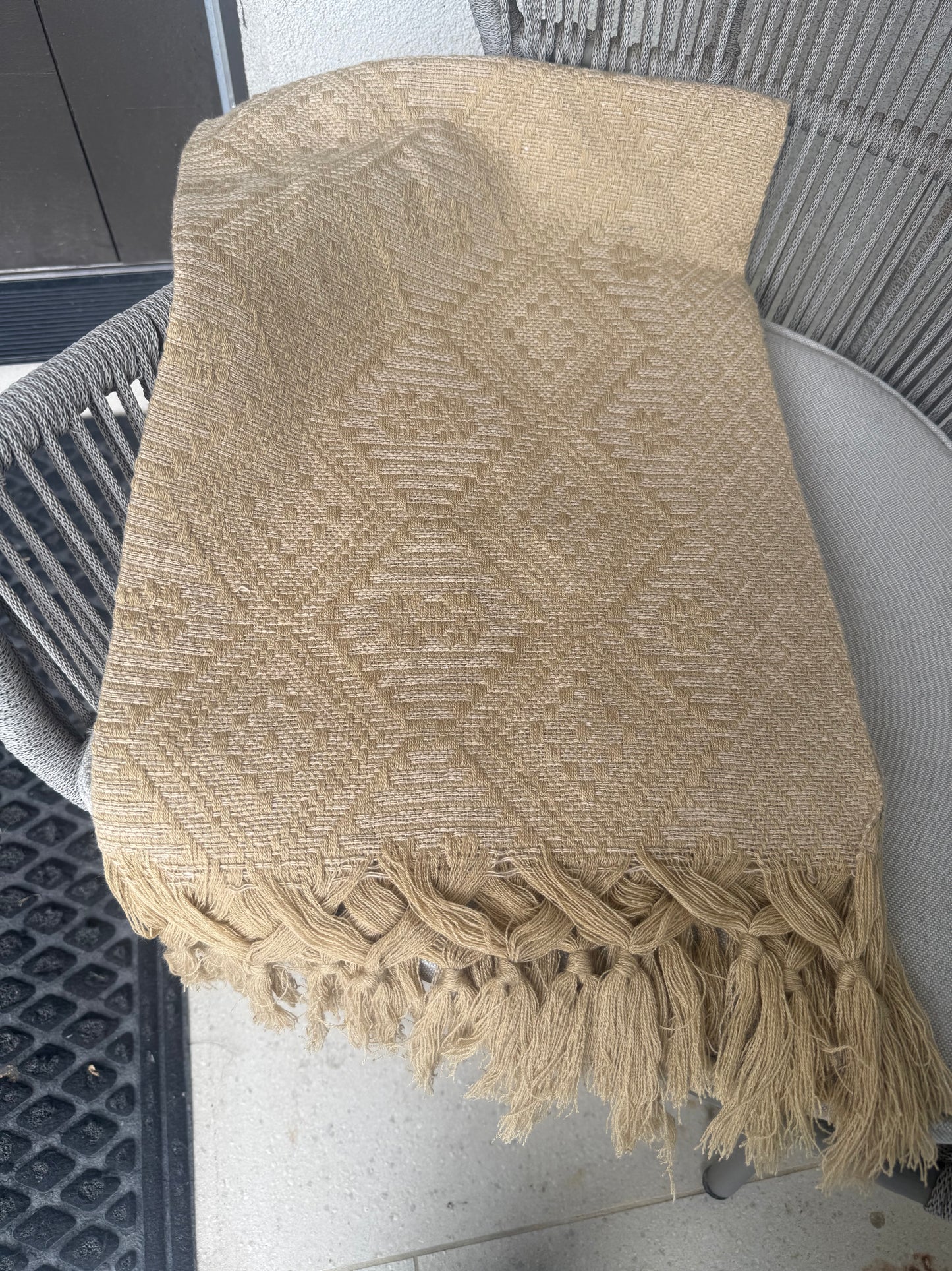 Mexican Rebozo Shawl Khaki Handwoven Artisan Wrap – Authentic Mexican Scarf from Puebla