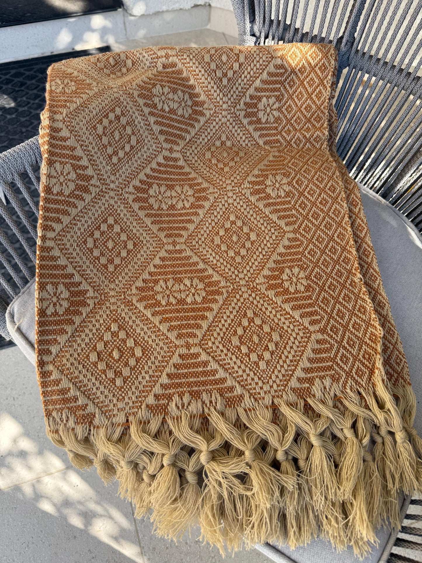Handwoven Mexican Rebozo Shawl – Ochre Khaki Artisan Wrap