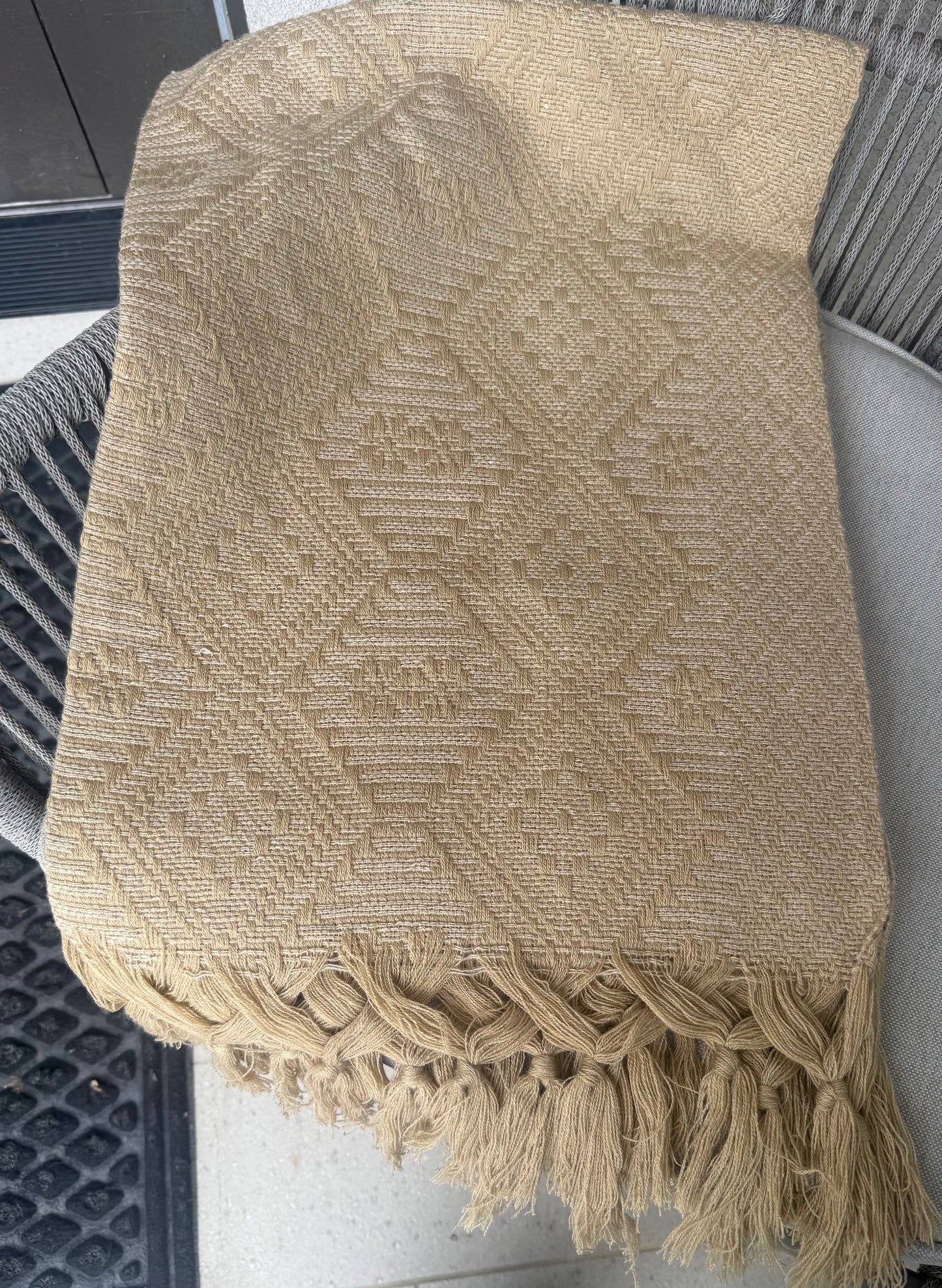 Mexican Rebozo Shawl Khaki Handwoven Artisan Wrap – Authentic Mexican Scarf from Puebla