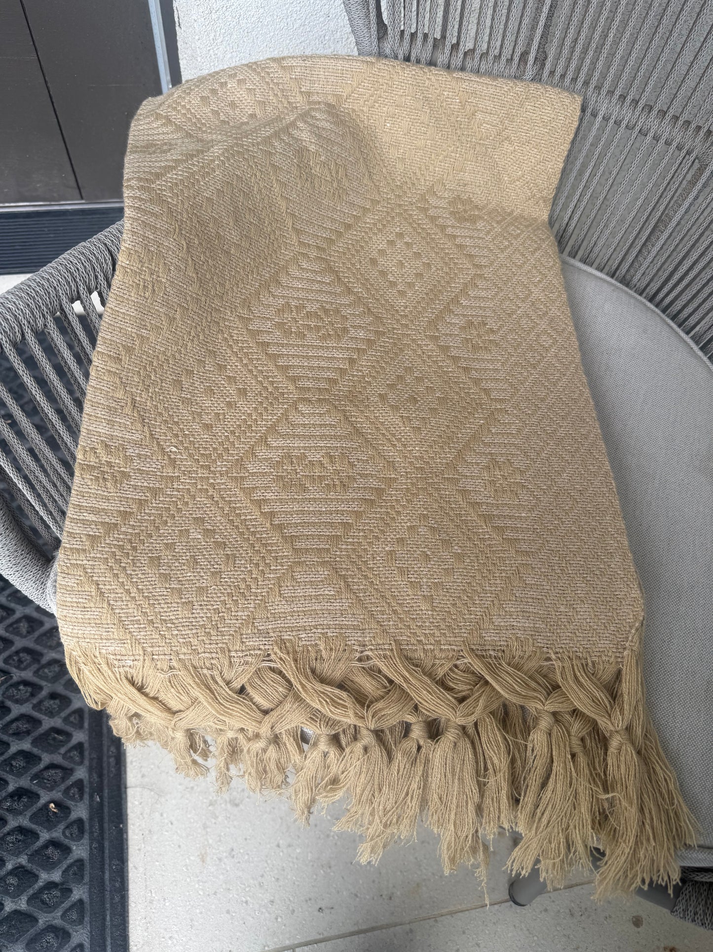 Mexican Rebozo Shawl Khaki Handwoven Artisan Wrap – Authentic Mexican Scarf from Puebla