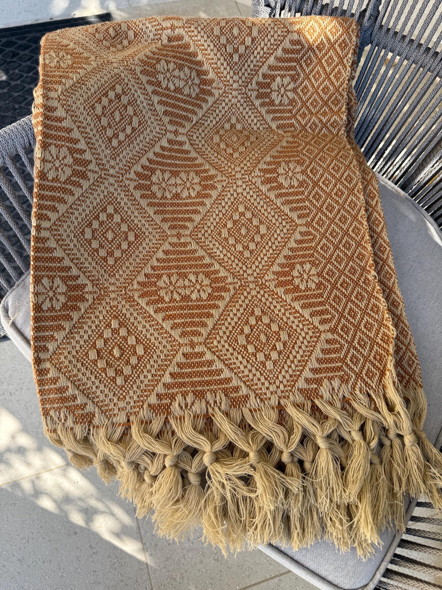Handwoven Mexican Rebozo Shawl – Ochre Khaki Artisan Wrap
