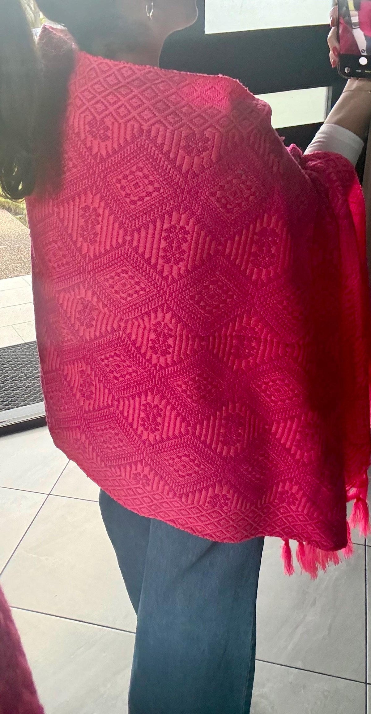 Mexican Rebozo – Hot Pink | Magenta Shawl from Puebla | 80×28 in | CasaArtMex